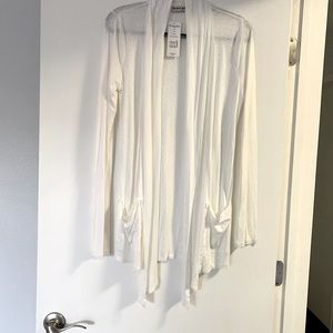 NWT MICHAEL STARS long Sleeve Raw Edge Open Cardigan